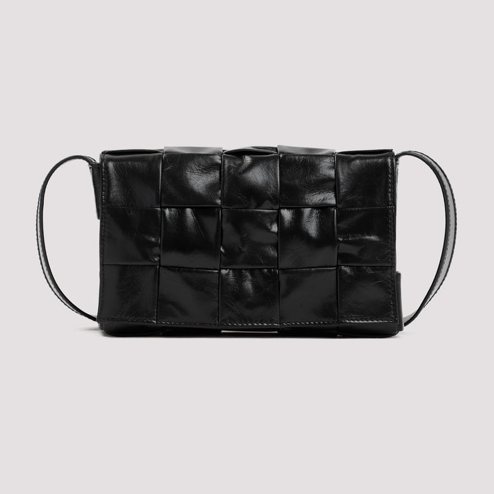 Black Leather Small Cassette Bag-2