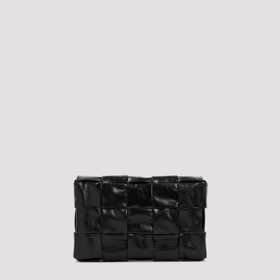 Black Leather Small Cassette Bag-3