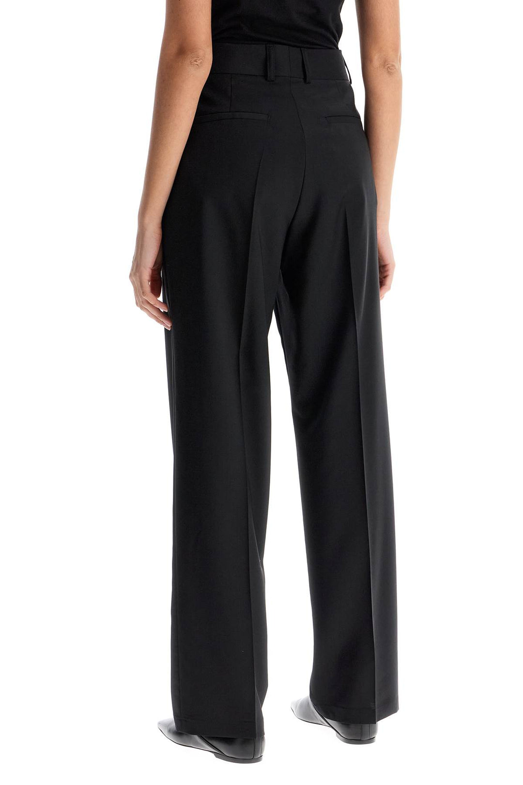 high-waisted black wool dress pants regular fit-2