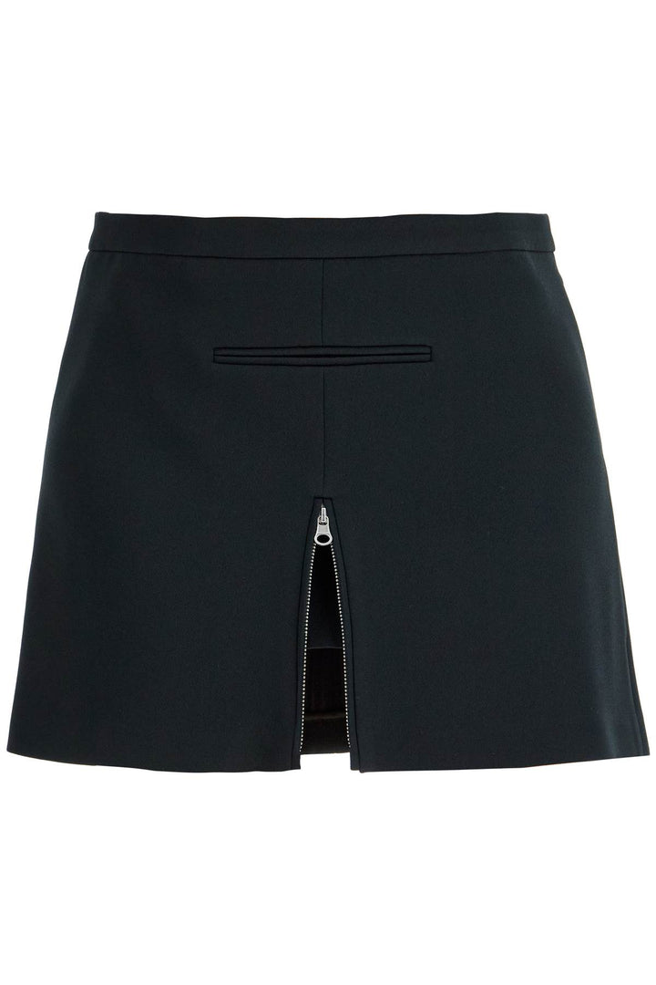 twill mini skirt with zipper-0