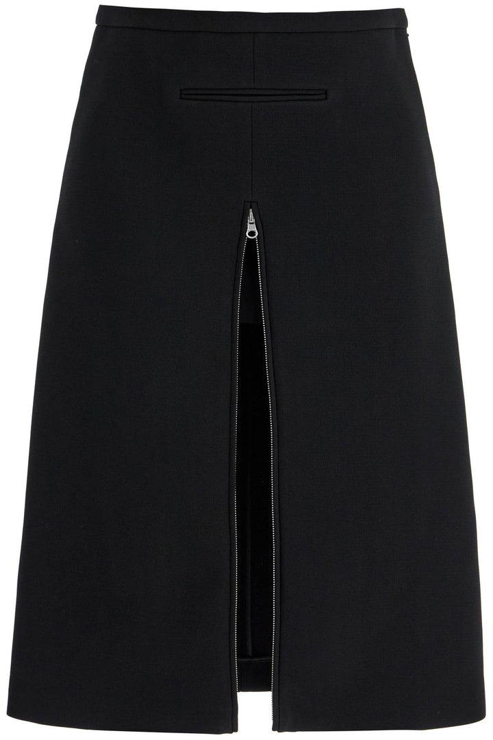 midi twill skirt with zipper-0