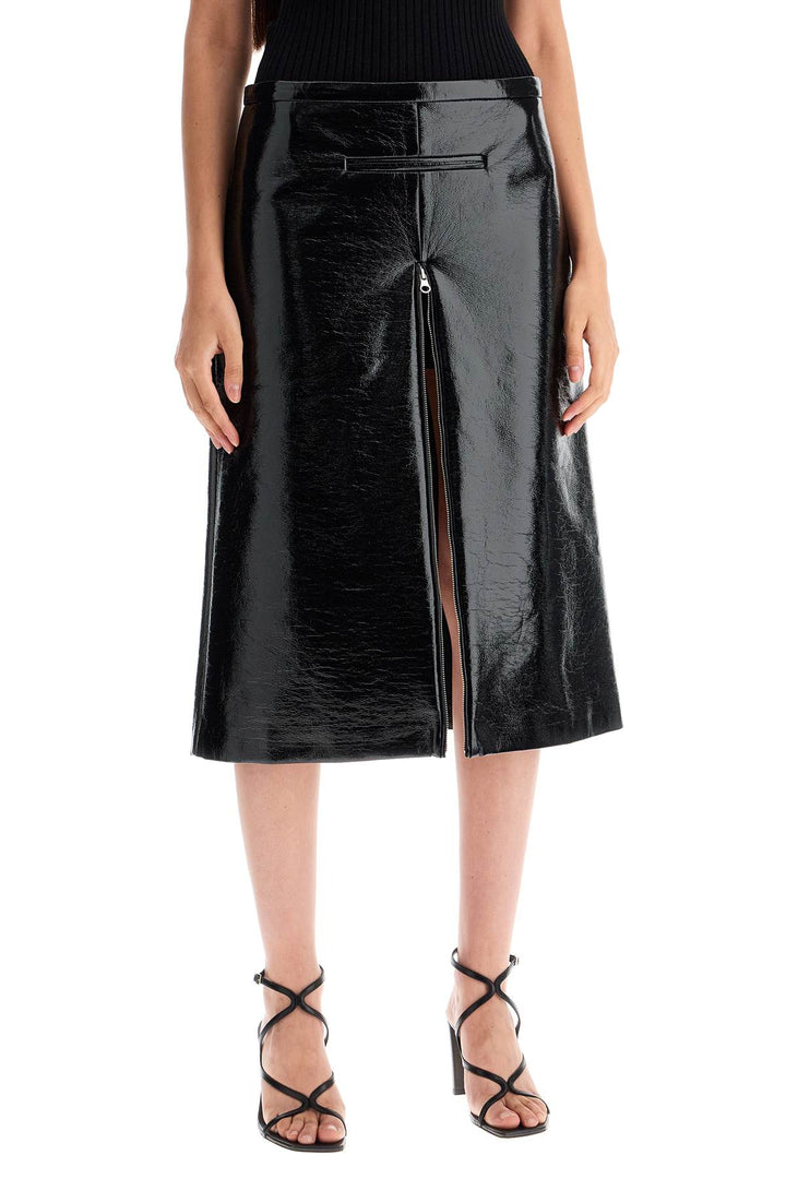 vinyl midi skirt in seven-1