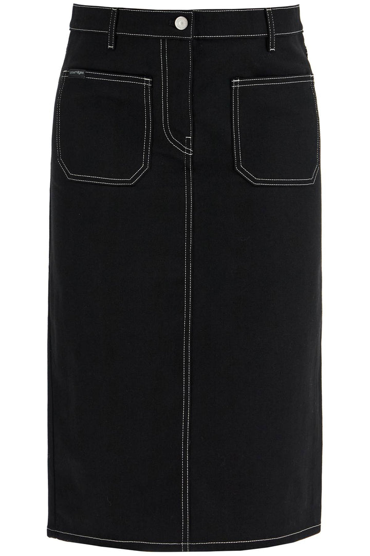 denim midi skirt in seven-0