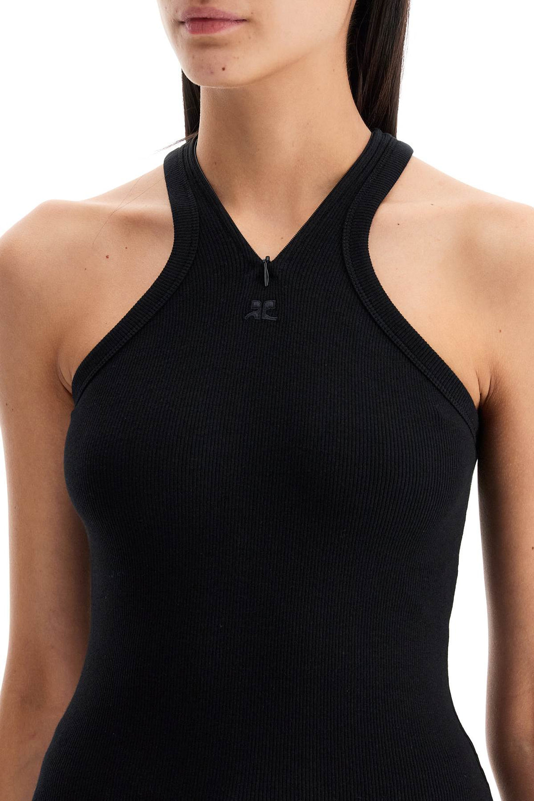 ribbed tank top with zipper on the neckline-3