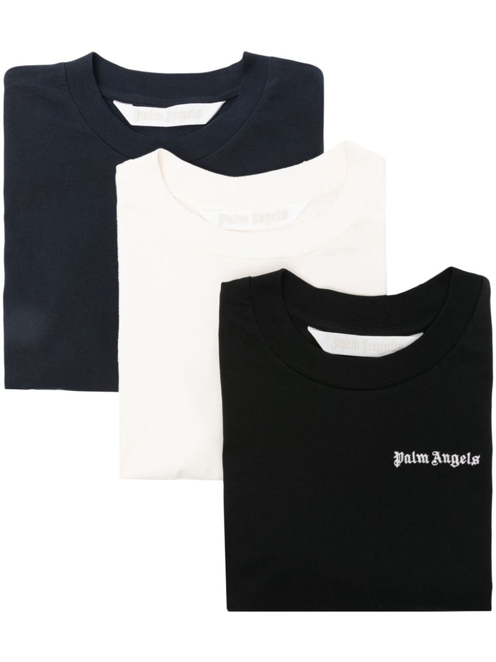 Classic embroidered-logo T-shirt (set of three)-0