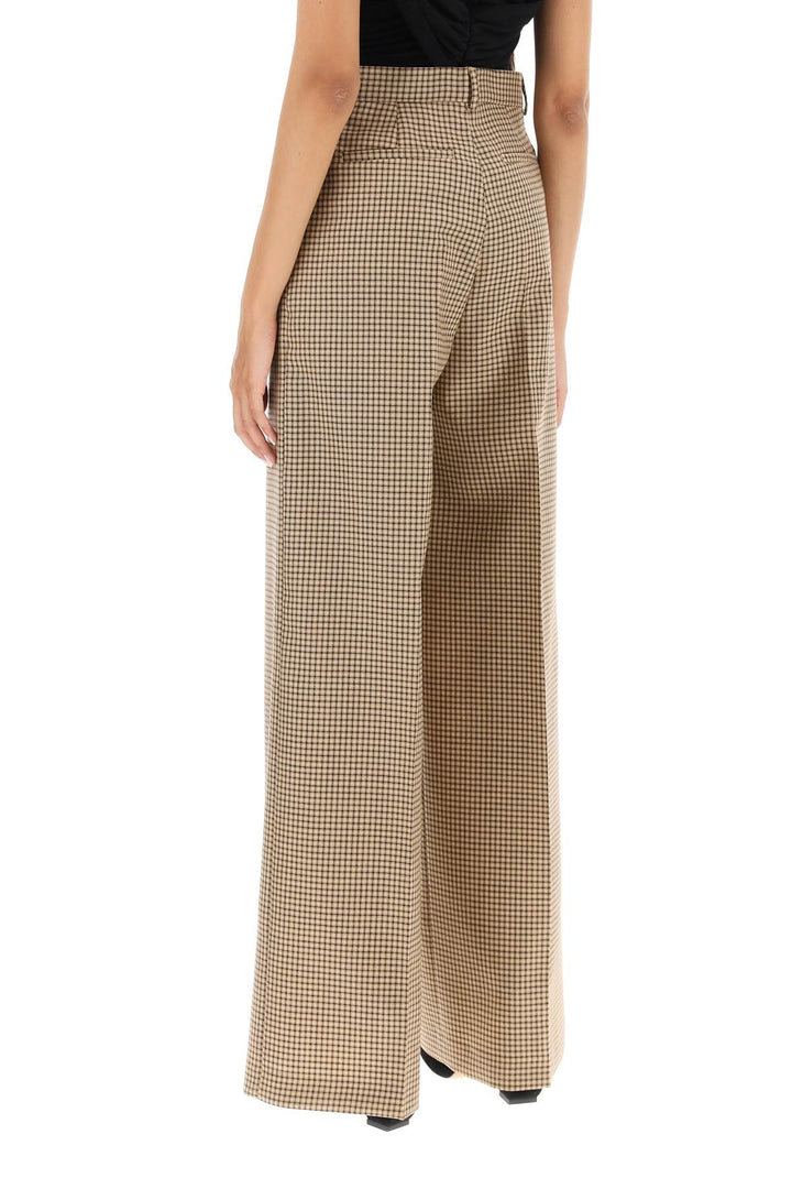 wide leg pants with check motif-2