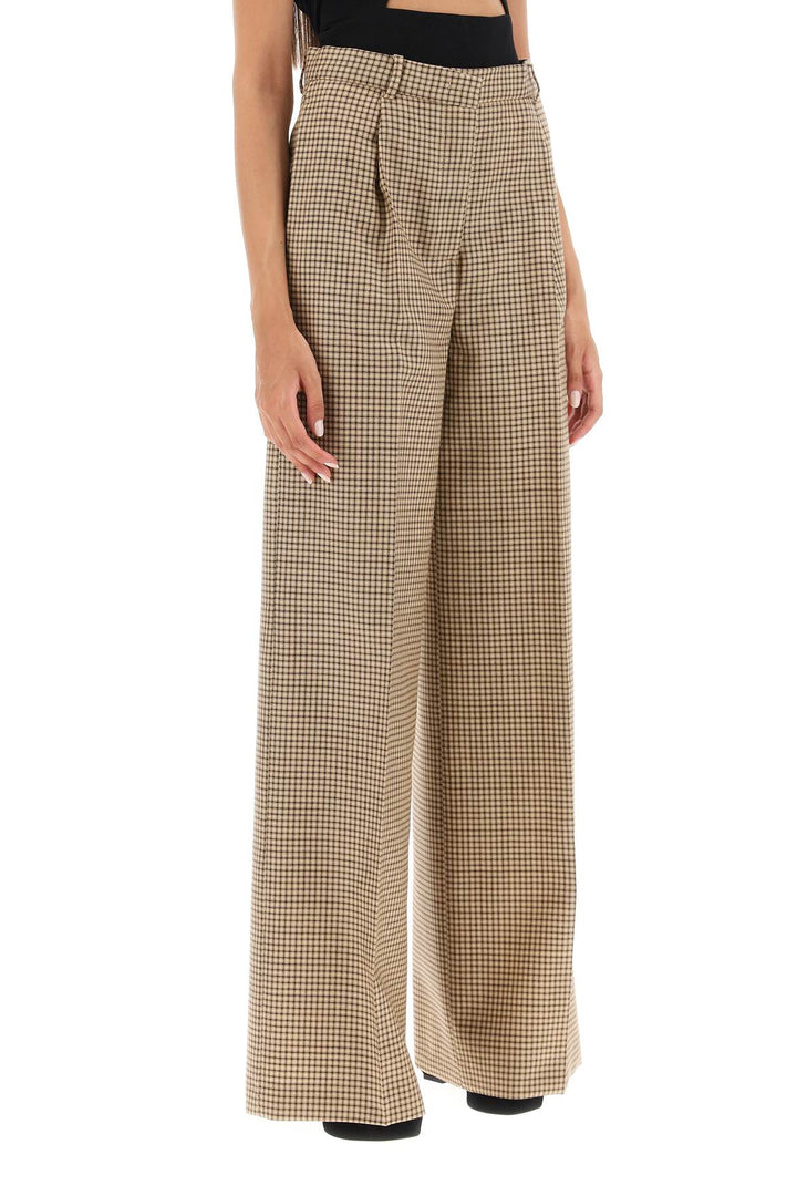 wide leg pants with check motif-1