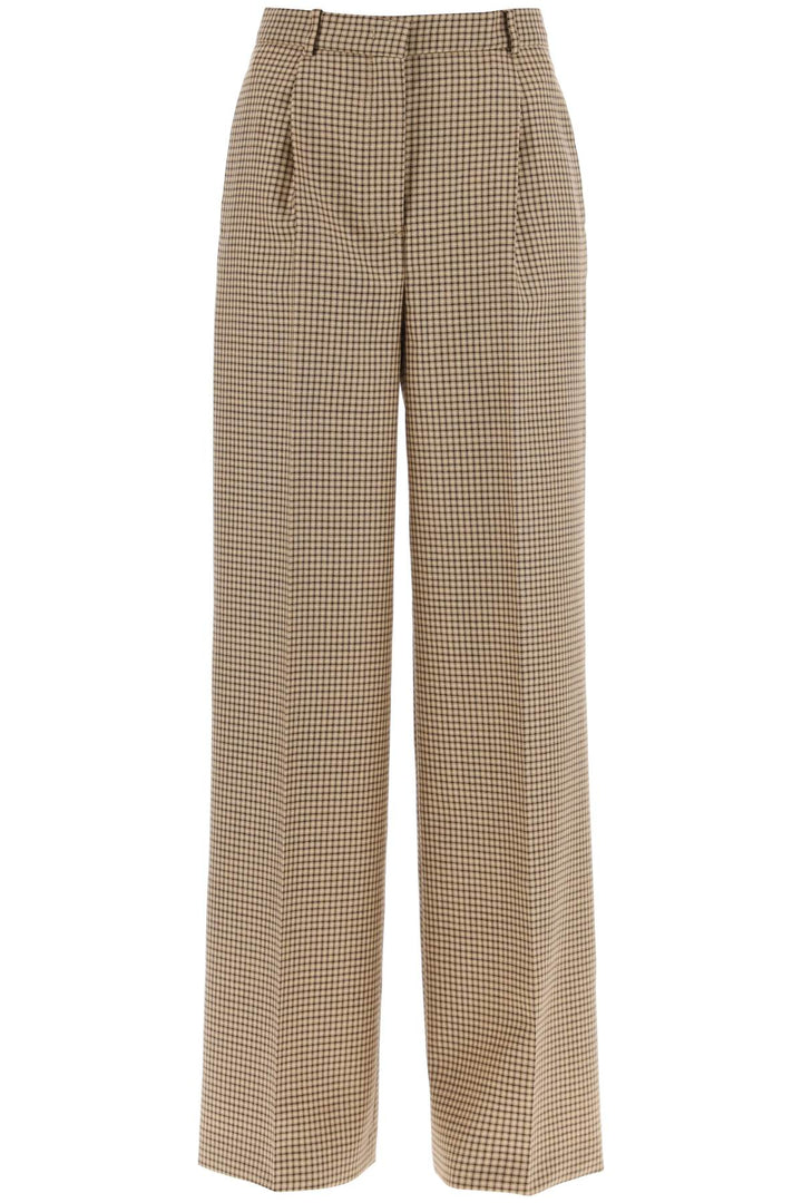 wide leg pants with check motif-0