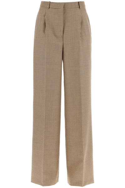 wide leg pants with check motif-0