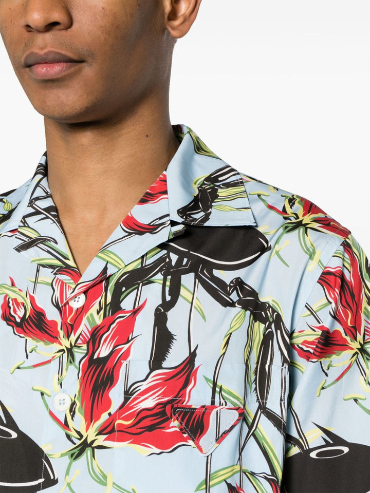 floral-print cotton shirt-4