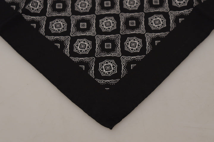 Elegant Geometric Silk Square Scarf