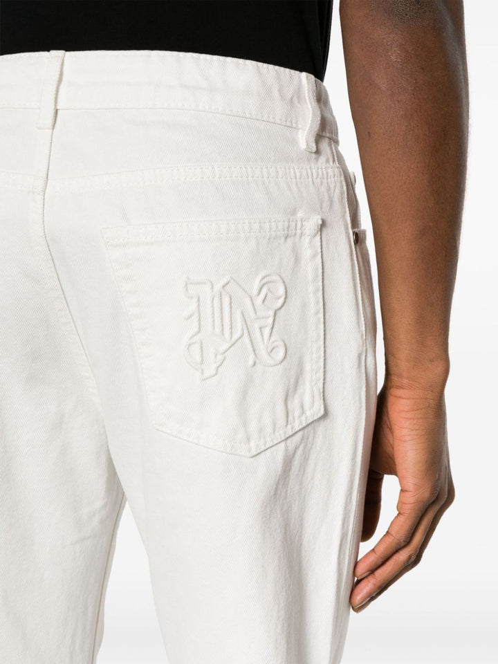 logo-embossed straight jeans-4