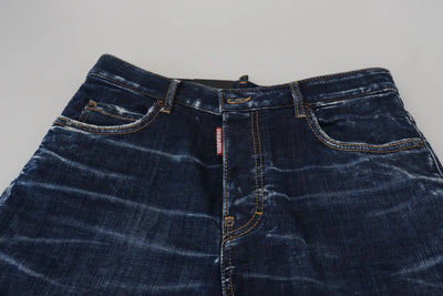 Blue Cotton High Waist Wide Leg Denim Jinny Jeans