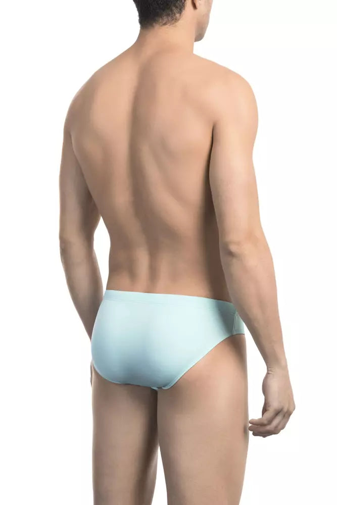 Light Blue Polyamide Men Swimwear