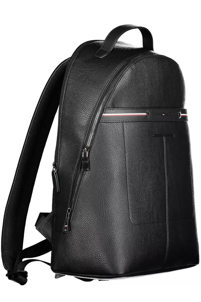 Classic Black Urban Backpack with Contrast Details