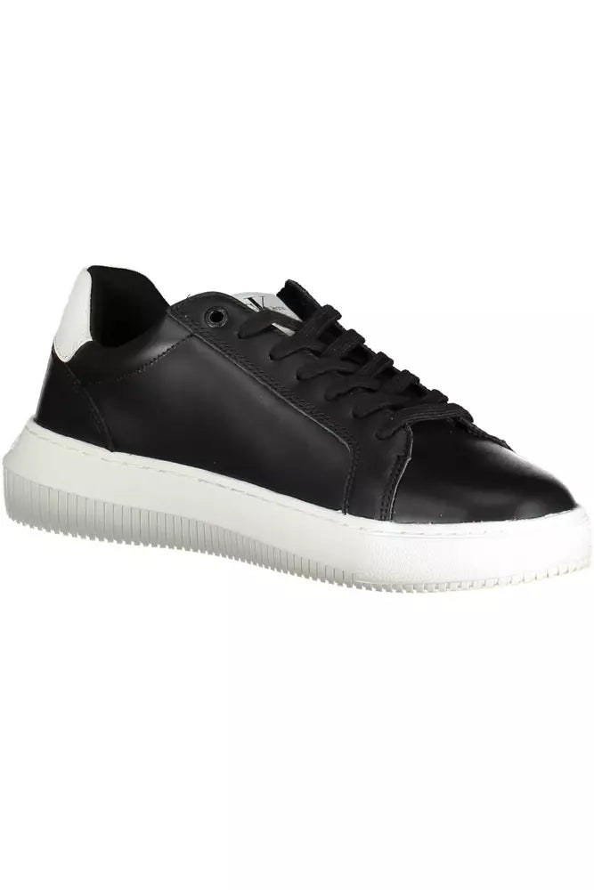 Eco-Conscious Black Sneakers with Logo Accent