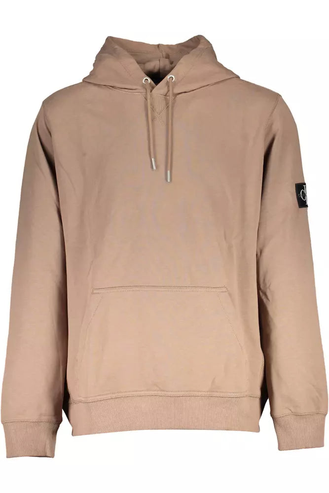 Elegant Long-Sleeved Hooded Sweatshirt in Brown