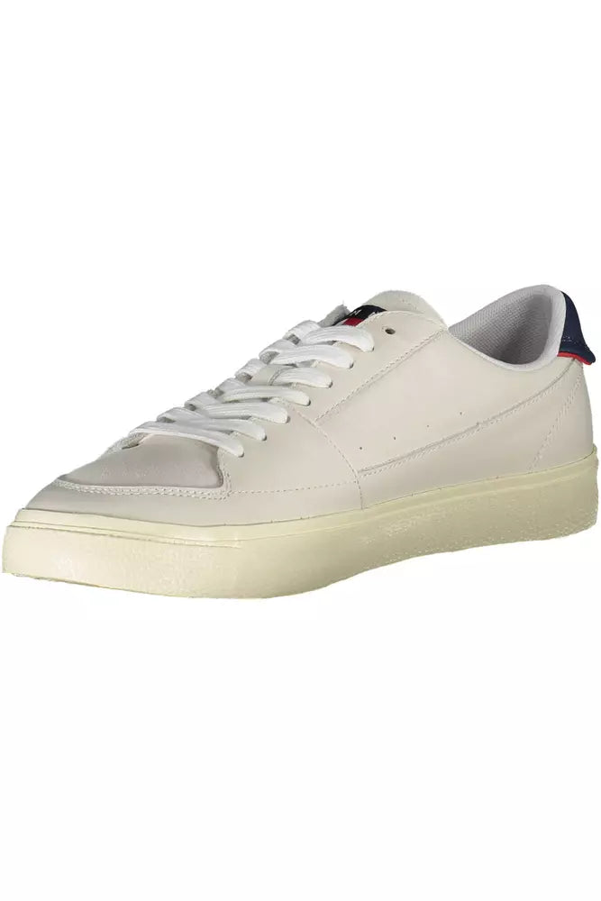 Eco-Conscious White Sneakers with Logo Detail