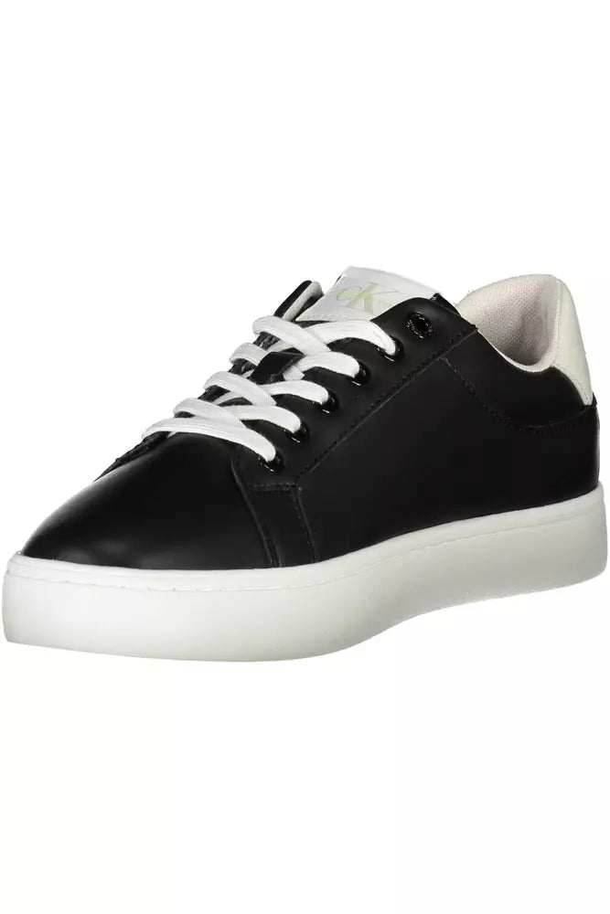 Sleek Recycled Sports Sneakers in Jet Black