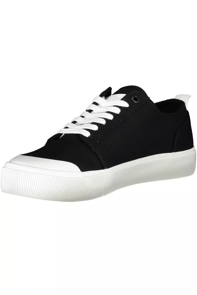 Sleek Black Sports Sneakers with Eco-Friendly Twist