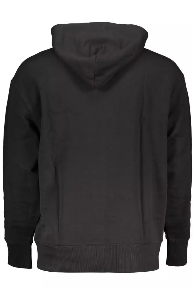 Sleek Hooded Cotton Sweatshirt in Black