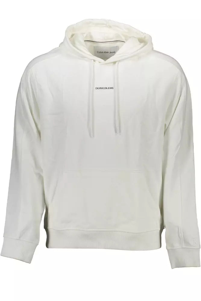 Elegant White Hooded Sweatshirt with Logo Print