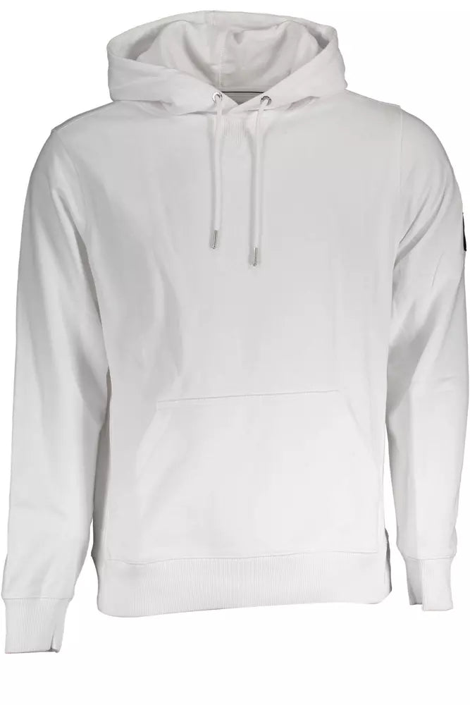 Sleek White Hooded Sweatshirt with Logo Detail