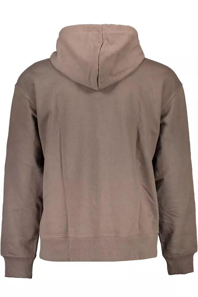 Eco-Conscious Hooded Brown Sweatshirt