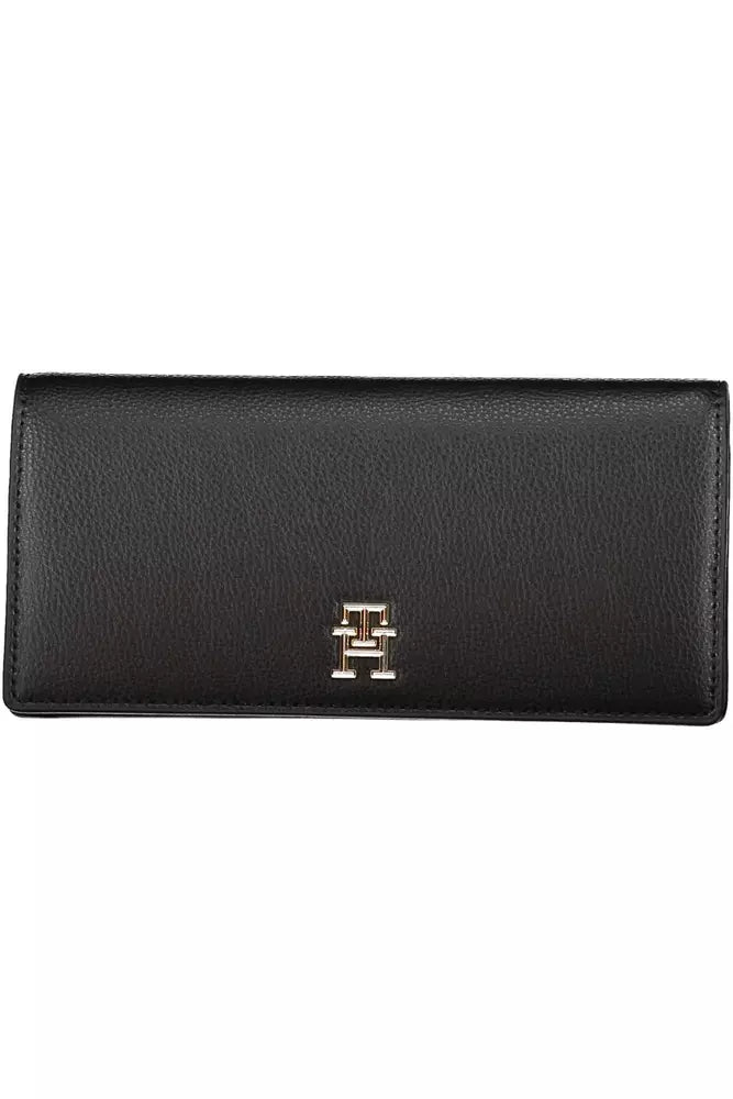 Elegant Black Zip Wallet with Secure Closure