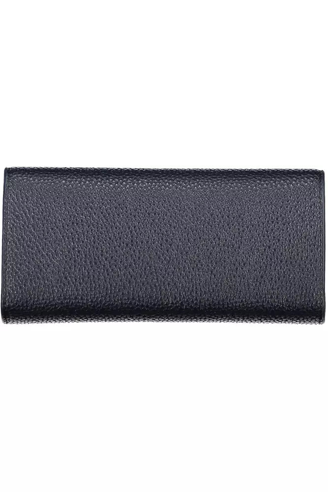 Elegant Blue Zip Wallet with Phone Compartment