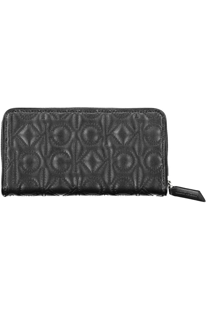 Chic Black Polyethylene Zip Wallet