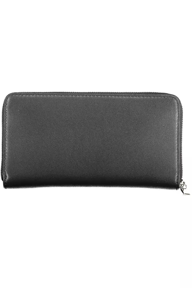 Elegant Black Wallet with RFID Lock and Zip Closure