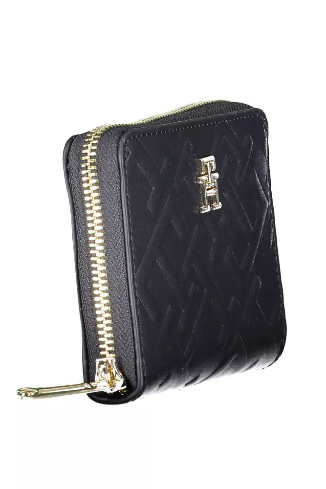 Elegant Blue Polyethylene Wallet with Contrast Detail