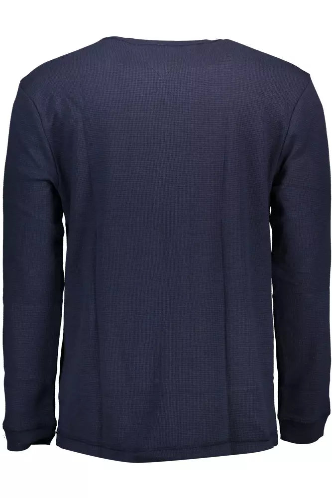 Blue Cotton Men Sweater