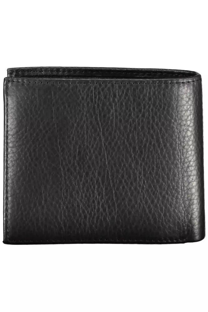 Elegant Black Leather Men's Wallet with RFID Blocker