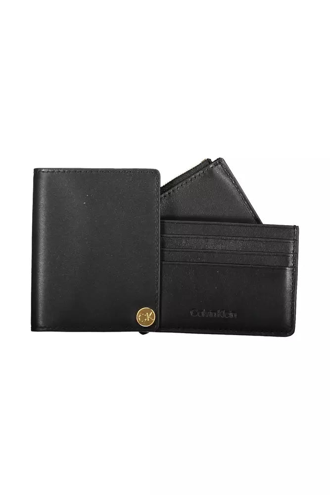 Sleek Leather Card Holder with Coin Zip