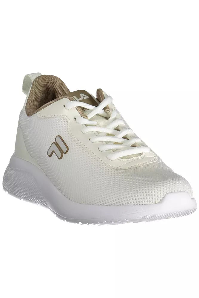 Beige Lace-Up Sneakers with Contrasting Accents