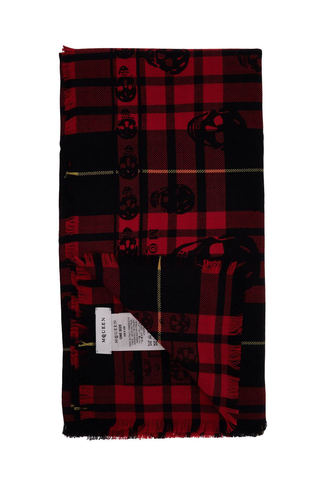 tartan wool skull scarf in-1