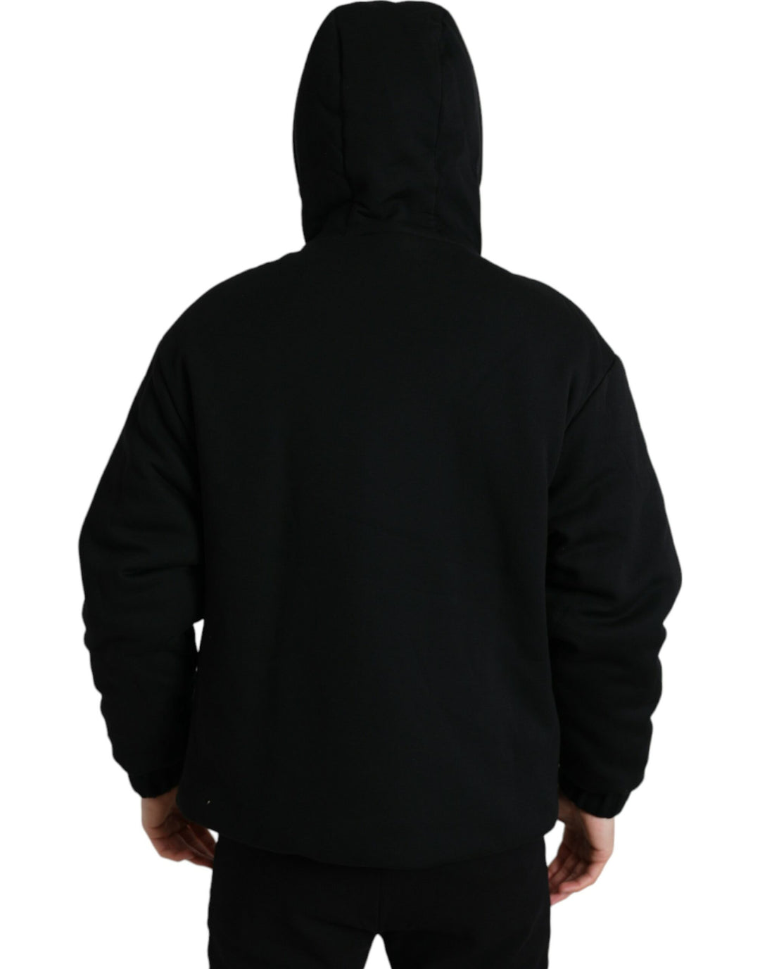 Elegant Black Bomber Jacket with Hood