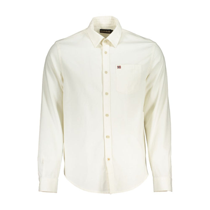 White Cotton Men Shirt