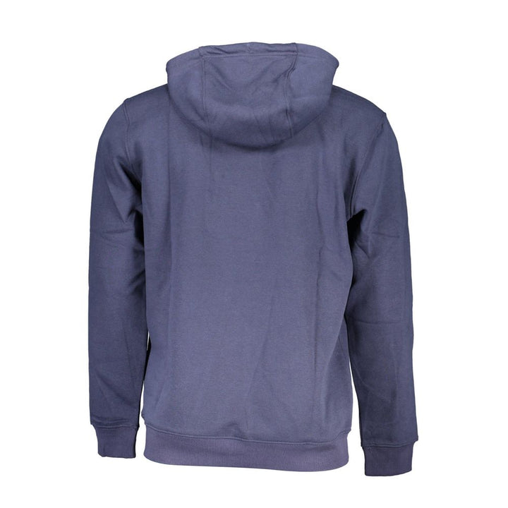 Chic Blue Fleece Hooded Sweatshirt