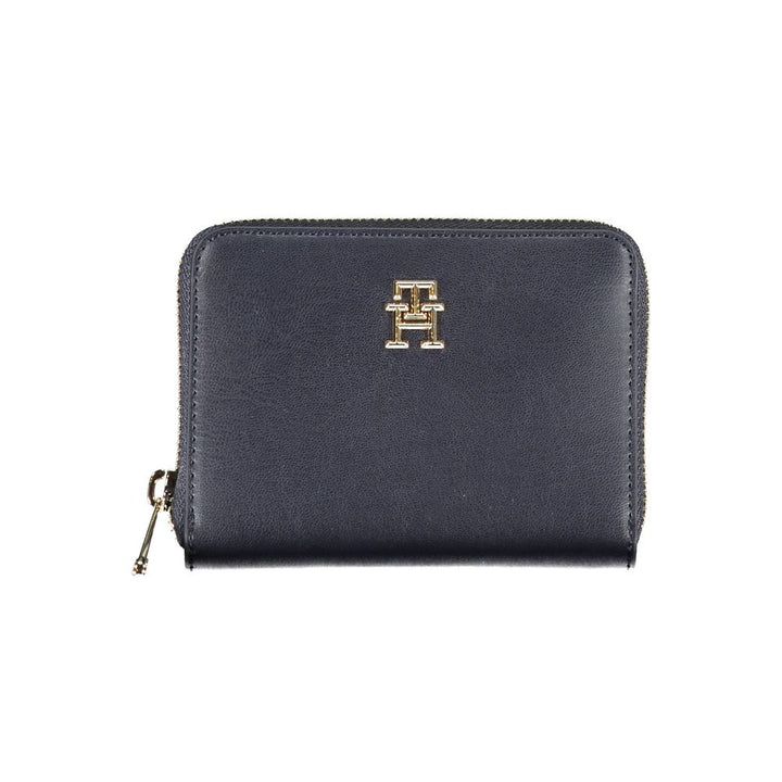 Elegant Blue Polyethylene Wallet for Women