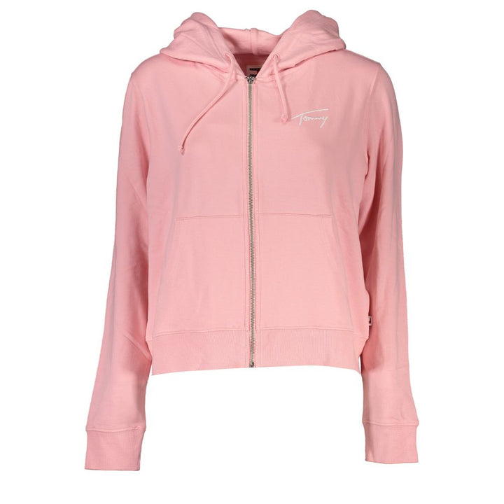 Elegant Fleece-Lined Hooded Sweatshirt in Pink