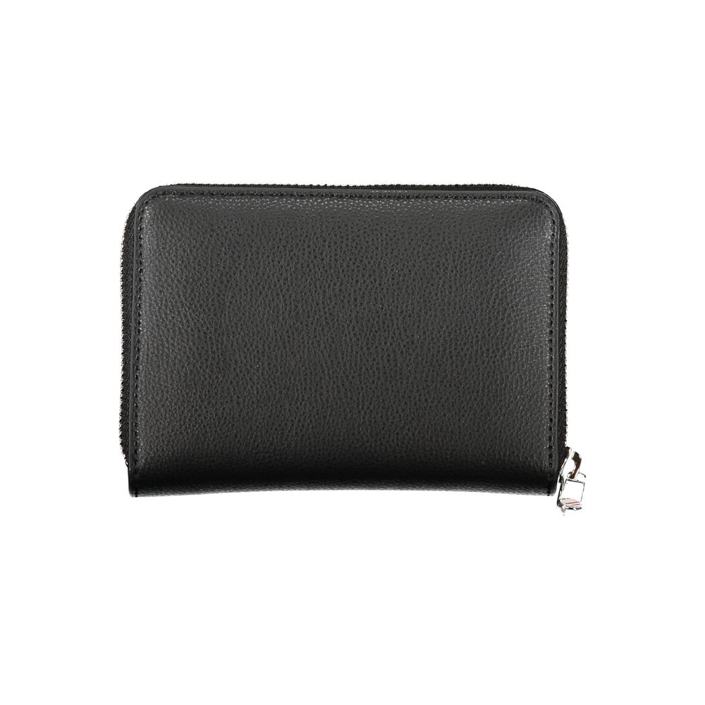 Elegant Black Zip Wallet with Multiple Compartments