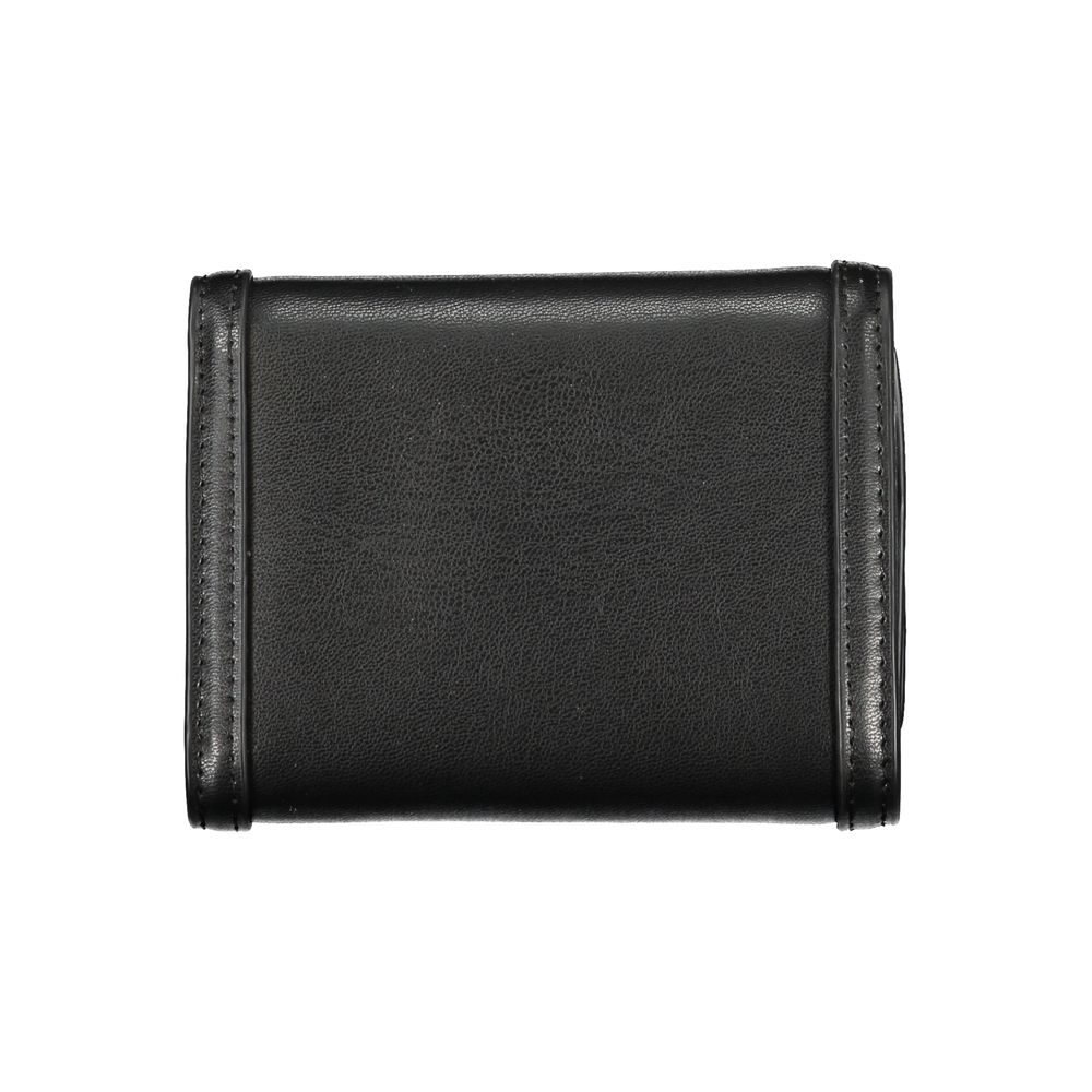 Sleek Black Double-Spaced Wallet with Logo