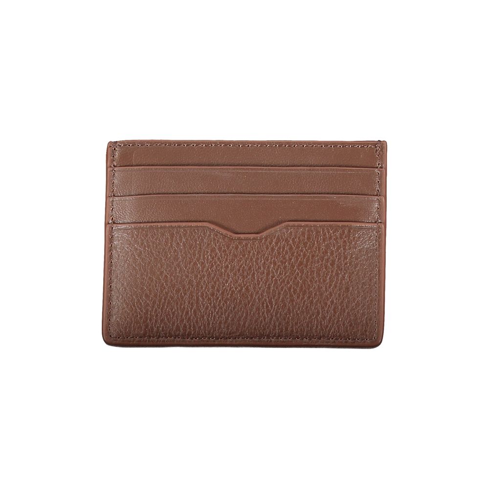 Sleek Leather Card Holder with Contrast Detailing