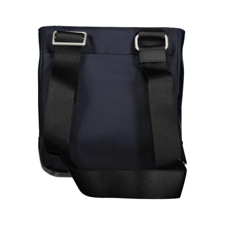 Sleek Blue Shoulder Bag with Contrasting Details