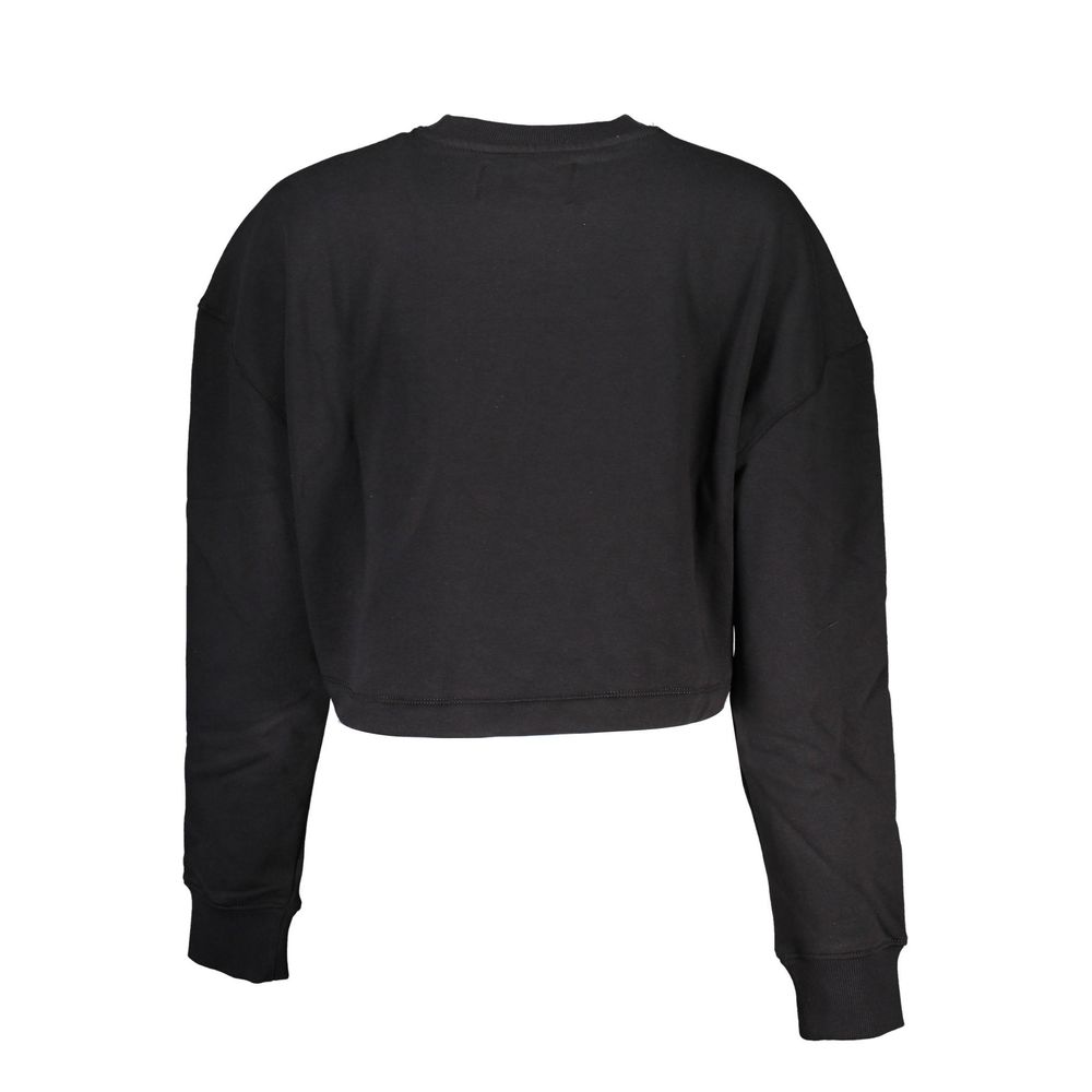 Chic Black Long Sleeve Crew Neck Sweatshirt