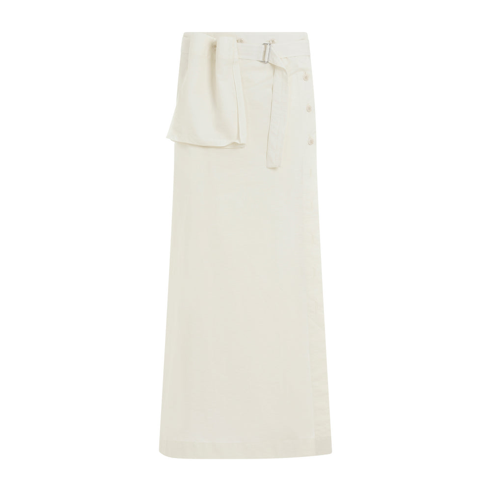 Lemon Glaze Cotton Long Wrap Skirt-1