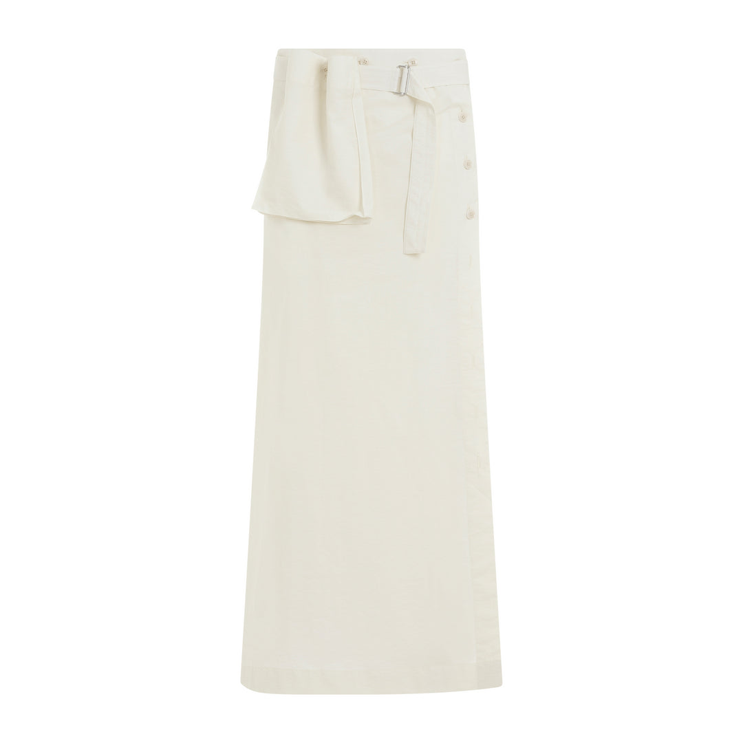 Lemon Glaze Cotton Long Wrap Skirt-1